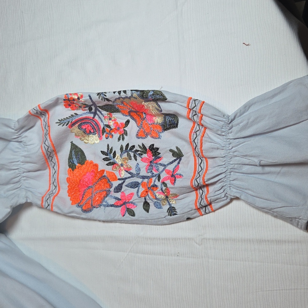 FREE PEOPLE Elegant Embroidered Floral DRESS Size S - Picture 7 of 8